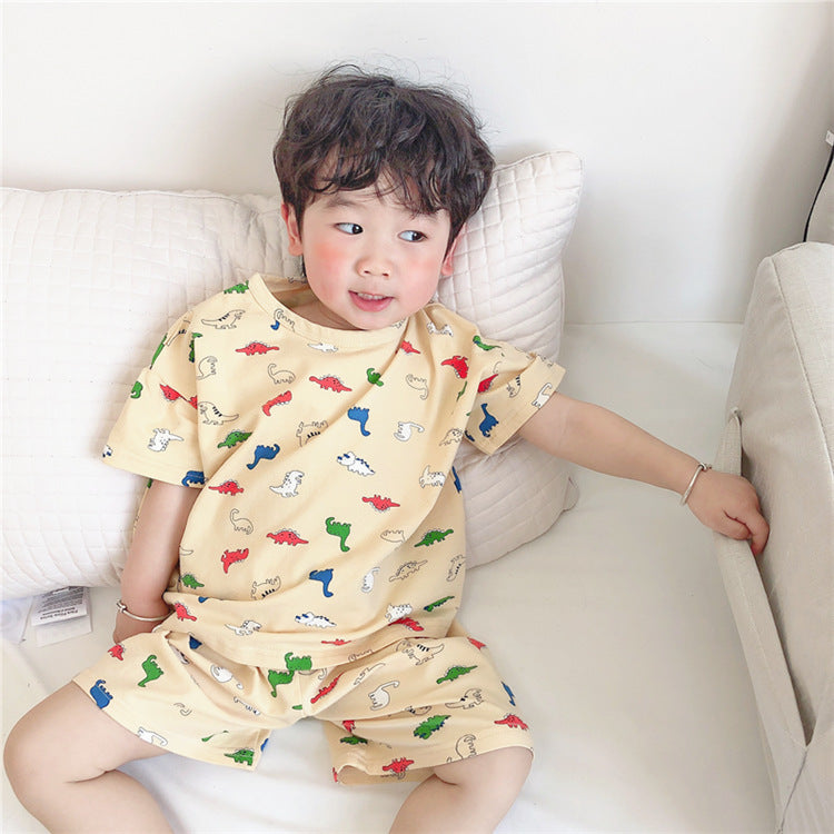 Summer Thin Boys And Girls Half-Sleeved Home Service Suits, Baby Air-Conditioning Suits