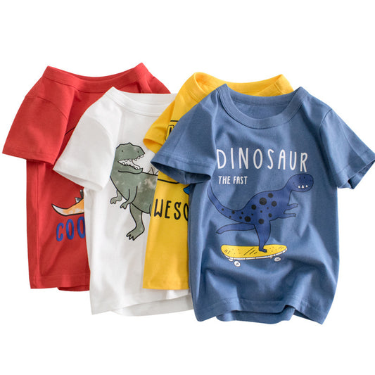 Printed Boy's t-shirt Short-sleeved Korean Fashion Children's Bottoming Shirt Moisture Wicking