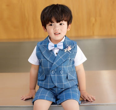 Suit Vest Suit Little Boy Birthday Formal Wear Banquet Clothes Children