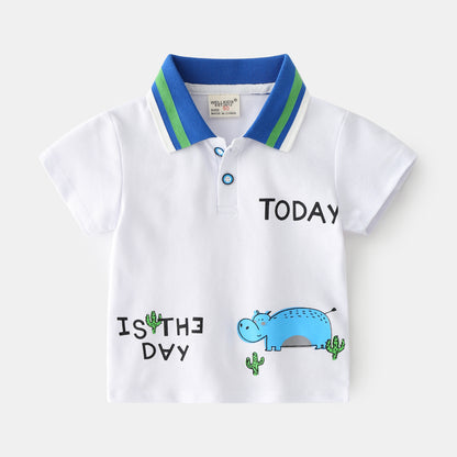 POLO Shirt Children's Baby Korean Style Trendy Bottoming Lapel T-shirt