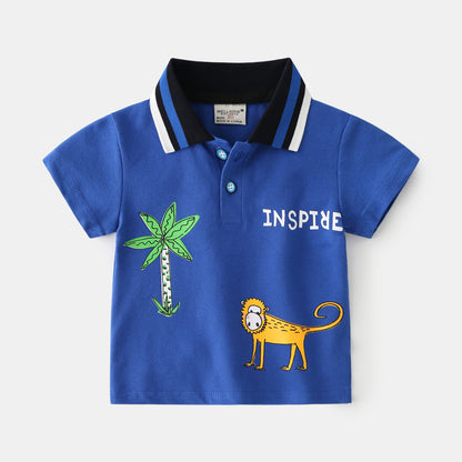 POLO Shirt Children's Baby Korean Style Trendy Bottoming Lapel T-shirt