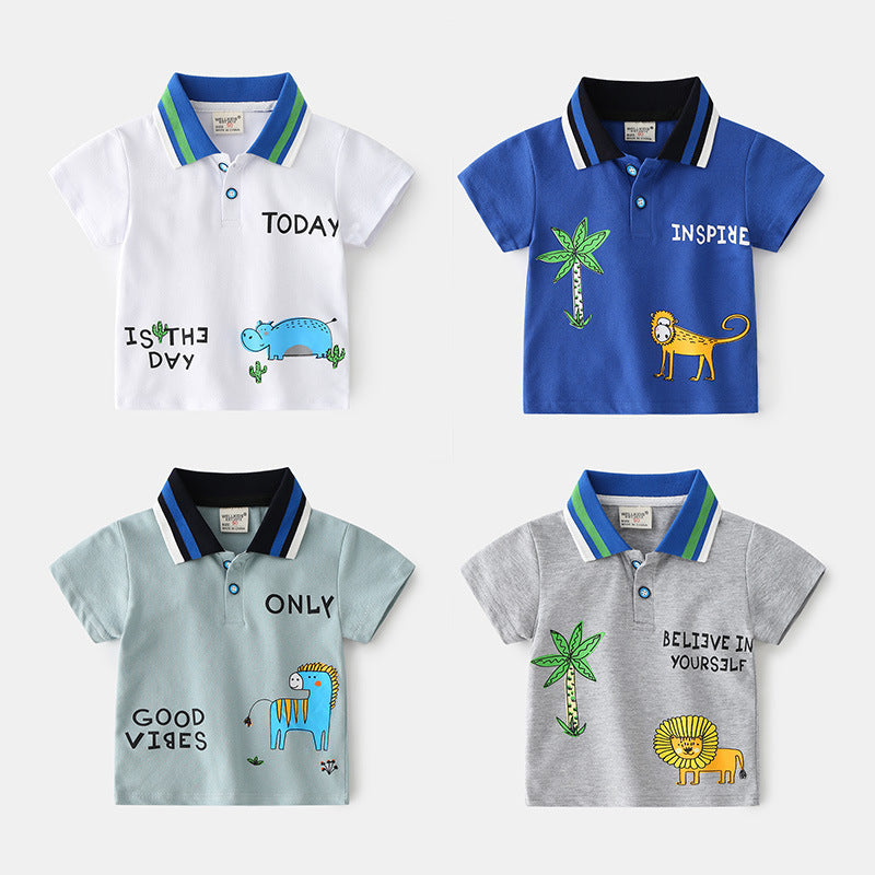 POLO Shirt Children's Baby Korean Style Trendy Bottoming Lapel T-shirt