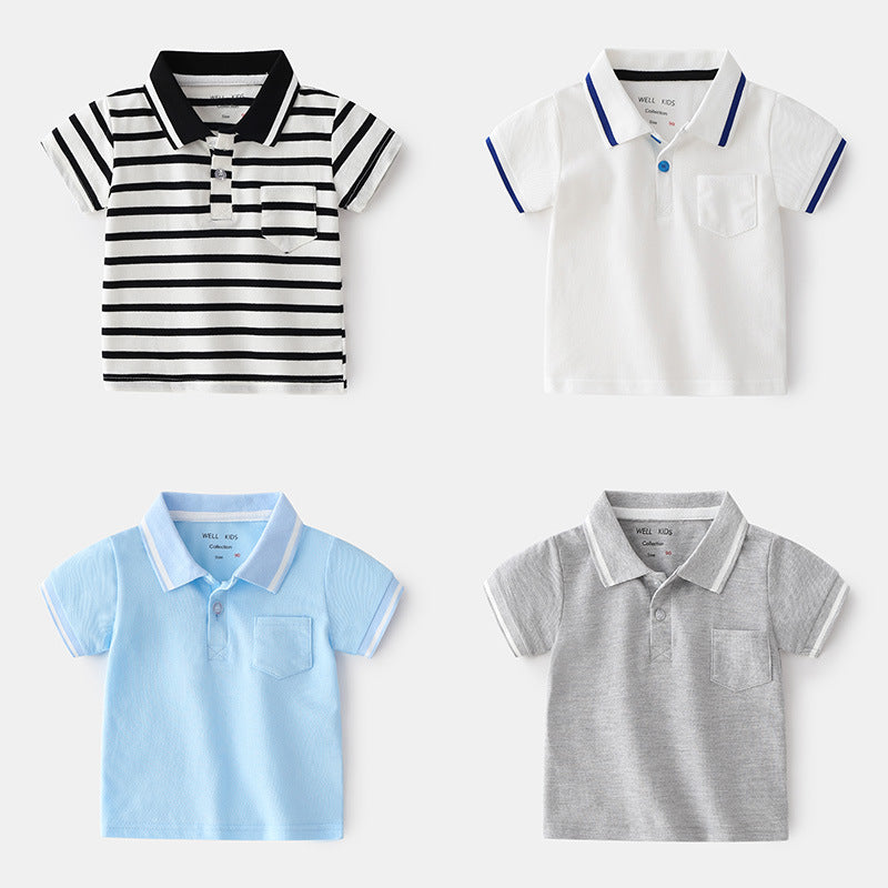 Qing New Style Fashionable Boy Short-sleeved POLO Shirt For Outing At Home