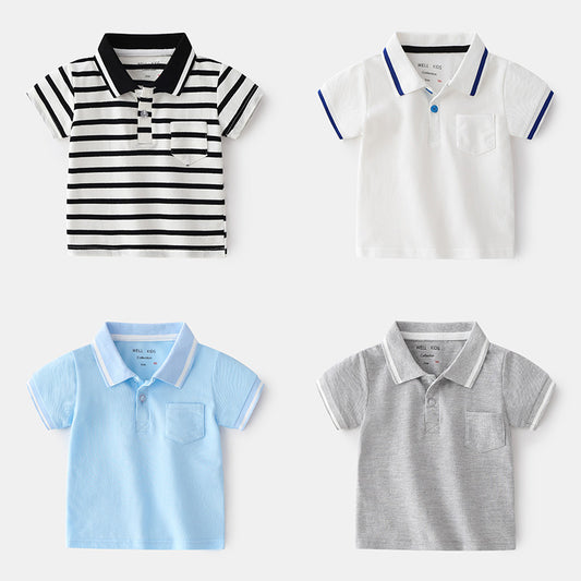 Qing New Style Fashionable Boy Short-sleeved POLO Shirt For Outing At Home