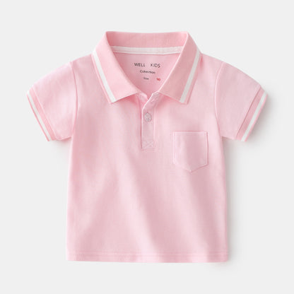 Qing New Style Fashionable Boy Short-sleeved POLO Shirt For Outing At Home