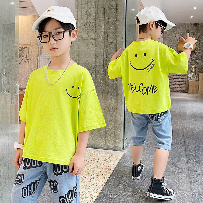 Summer Big Boy Handsome Tops, Children's Summer Clothes, Thin Style, Western Style