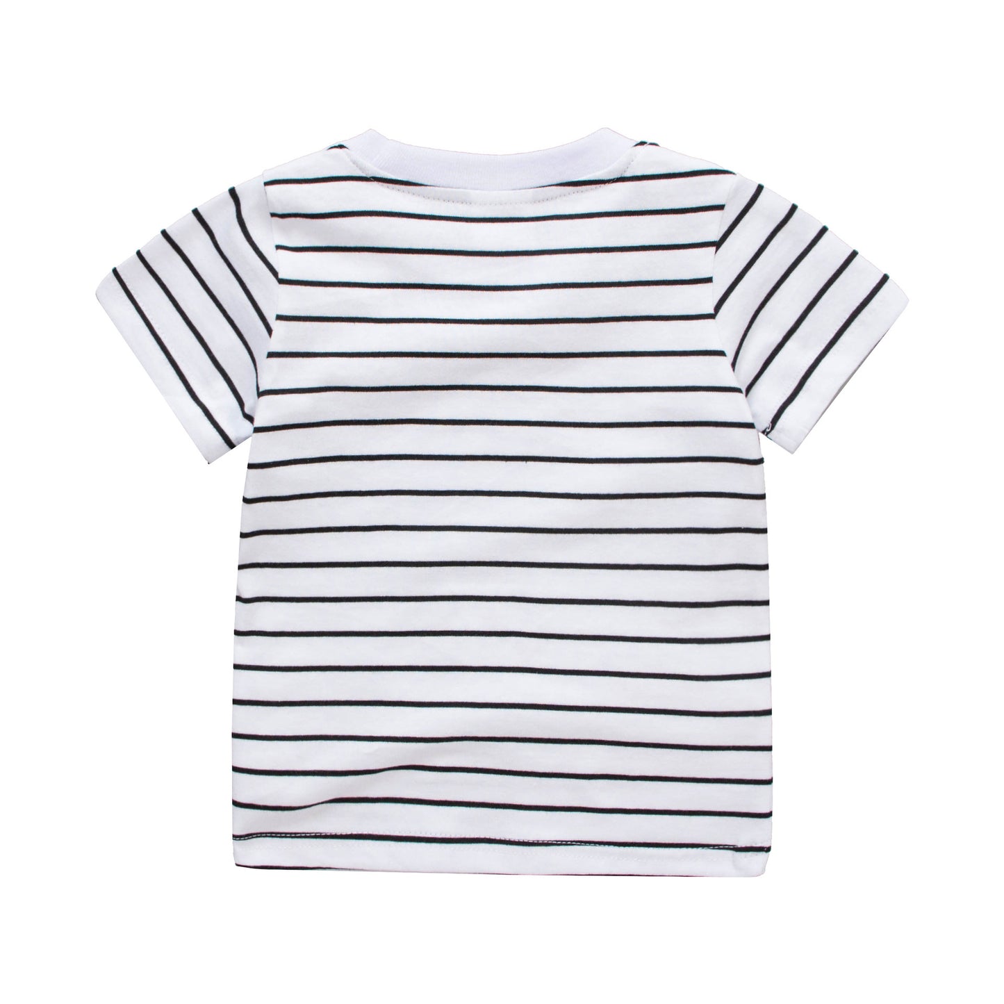 Striped Dinosaur Boys Short-sleeved T-shirt