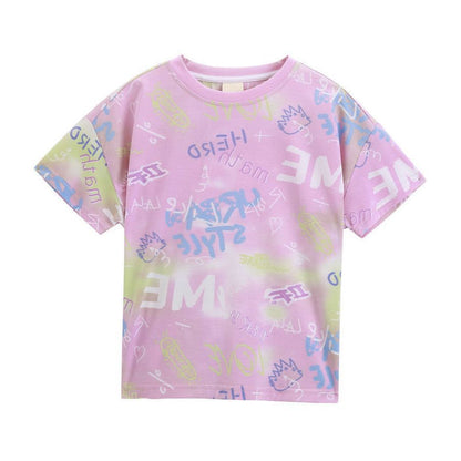 Korean Style Tie-dye Handsome Blouse In The Big Children's Loose Children's Fashion Trend