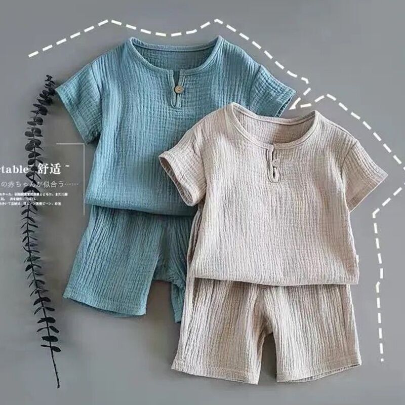 Boy And Girl Baby Short-sleeved Summer Suit