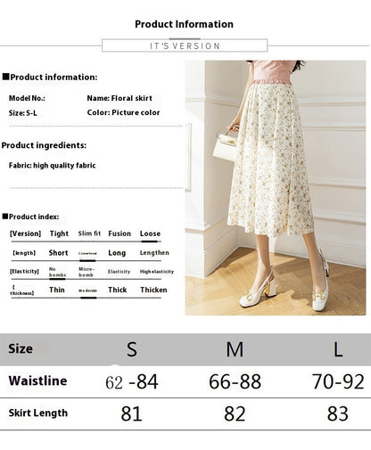 Women's Printed Dots High Waist Pleated Skirt Polka Dot Skirt