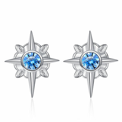 Special-interest Design 925 Sterling Silver Exquisite Hexagram Stud Earrings