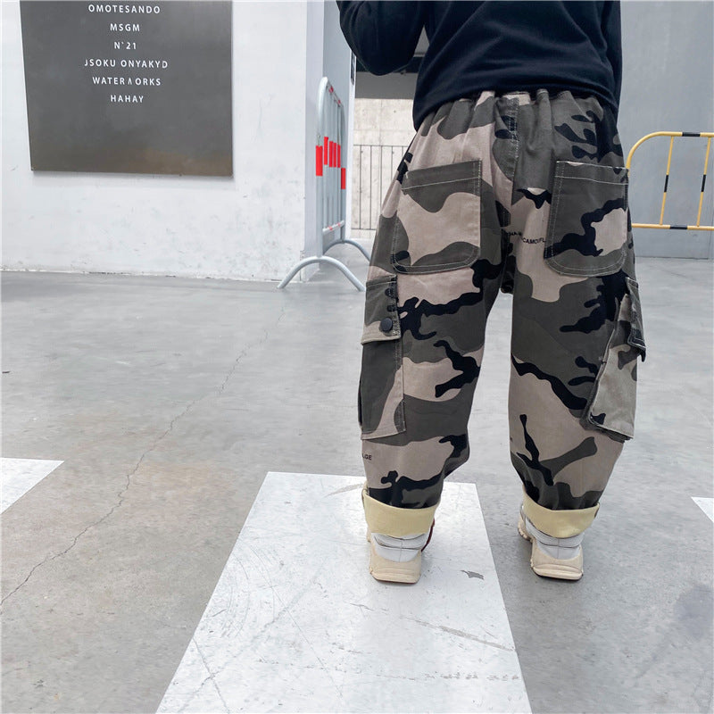 Boys autumn camouflage trousers