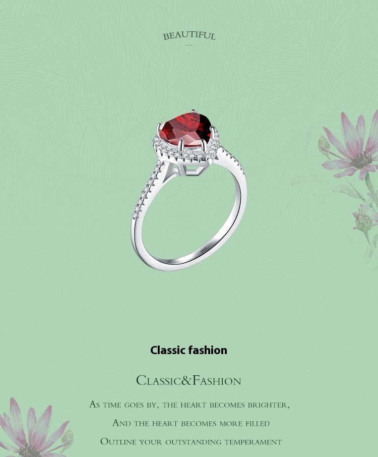 S925 Silver Ring For Female European And American Diamond Love