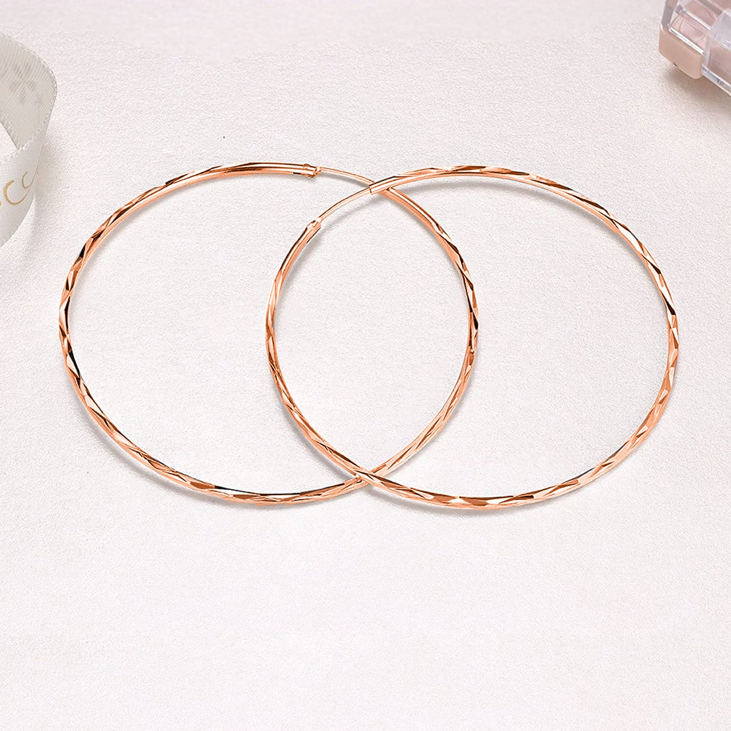 925 Sterling Silver Circle Endless Hoop Earrings as Gifts for Women