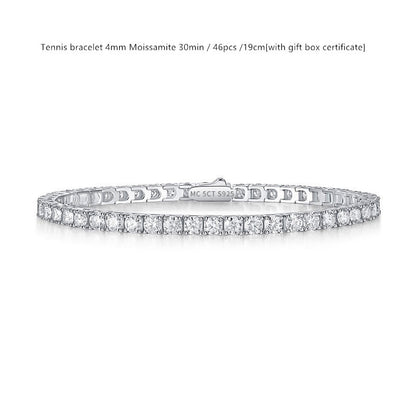 Sterling Silver D Color Moissanite Tennis Bracelet For Women