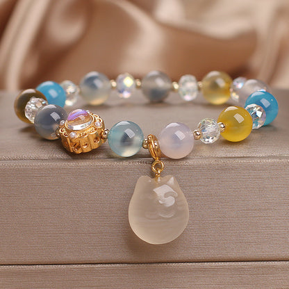 Ethnic Style Colorful Heart Agate Bracelet