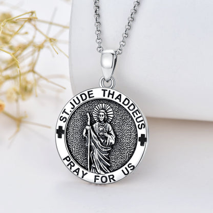 925 Sterling Silver Saint Jude Pendant Necklace