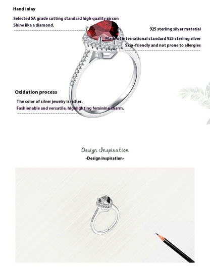 S925 Silver Ring For Female European And American Diamond Love