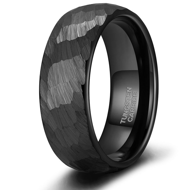 Men's Surface Beating Pattern Tungsten Ring