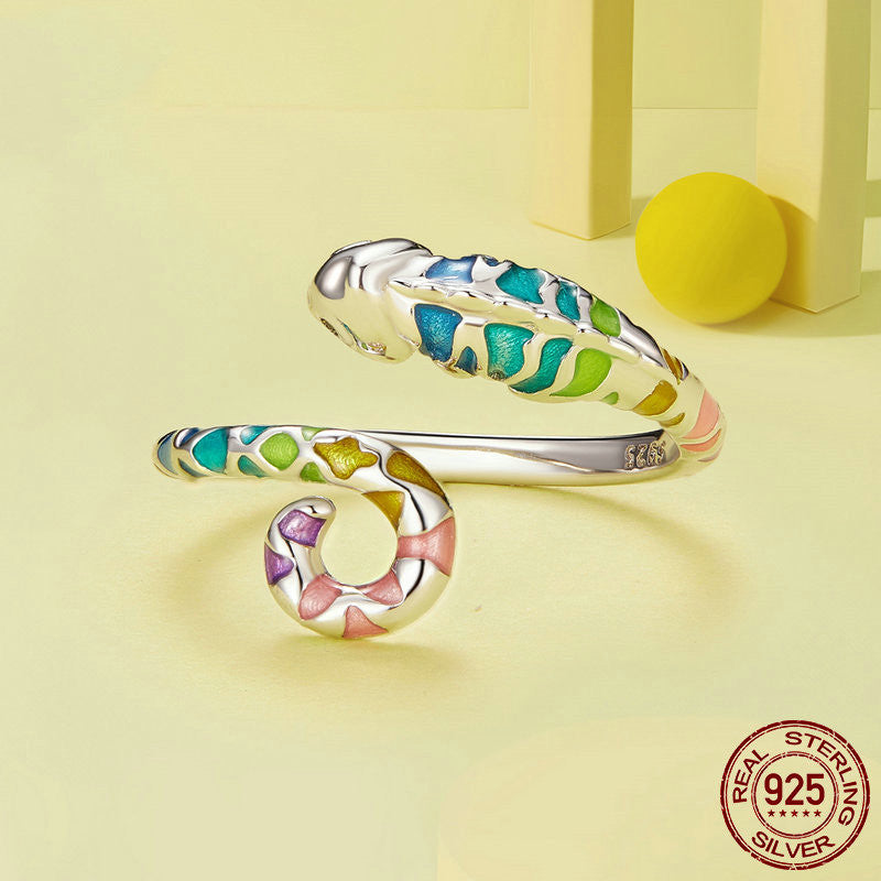 Sterling Silver Color Chameleon Ring Adjustable