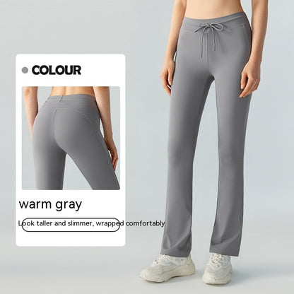 Waist Slimming And Hip Lifting Casual Yoga Pants Bilateral Pocket Yoga Bell-bottom Pants