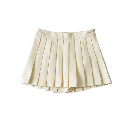 Girl's Pleated Skirt Women's Summer Short Skirt Korean Style High Waist Suit Draping Anti-exposure A- Line Skirt