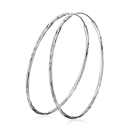 925 Sterling Silver Circle Endless Hoop Earrings as Gifts for Women