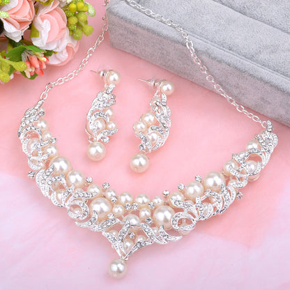 The new trade suits Europe pearl necklace jewelry pendant bride alloy big high-end wedding accessories