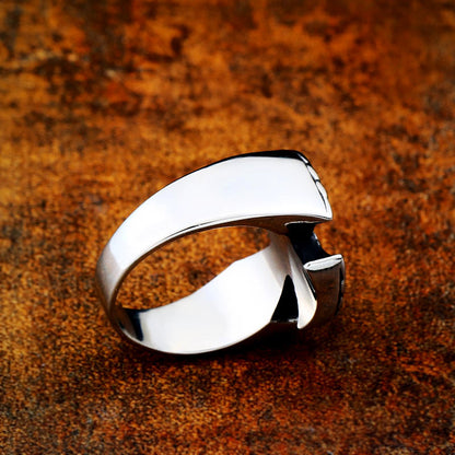 Vintage Cross Simple Titanium Steel Ring