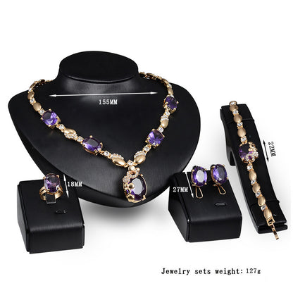 Europe and the United States fashion jewelry set, bride punk style jewelry four sets of fast sell through manufacturers source