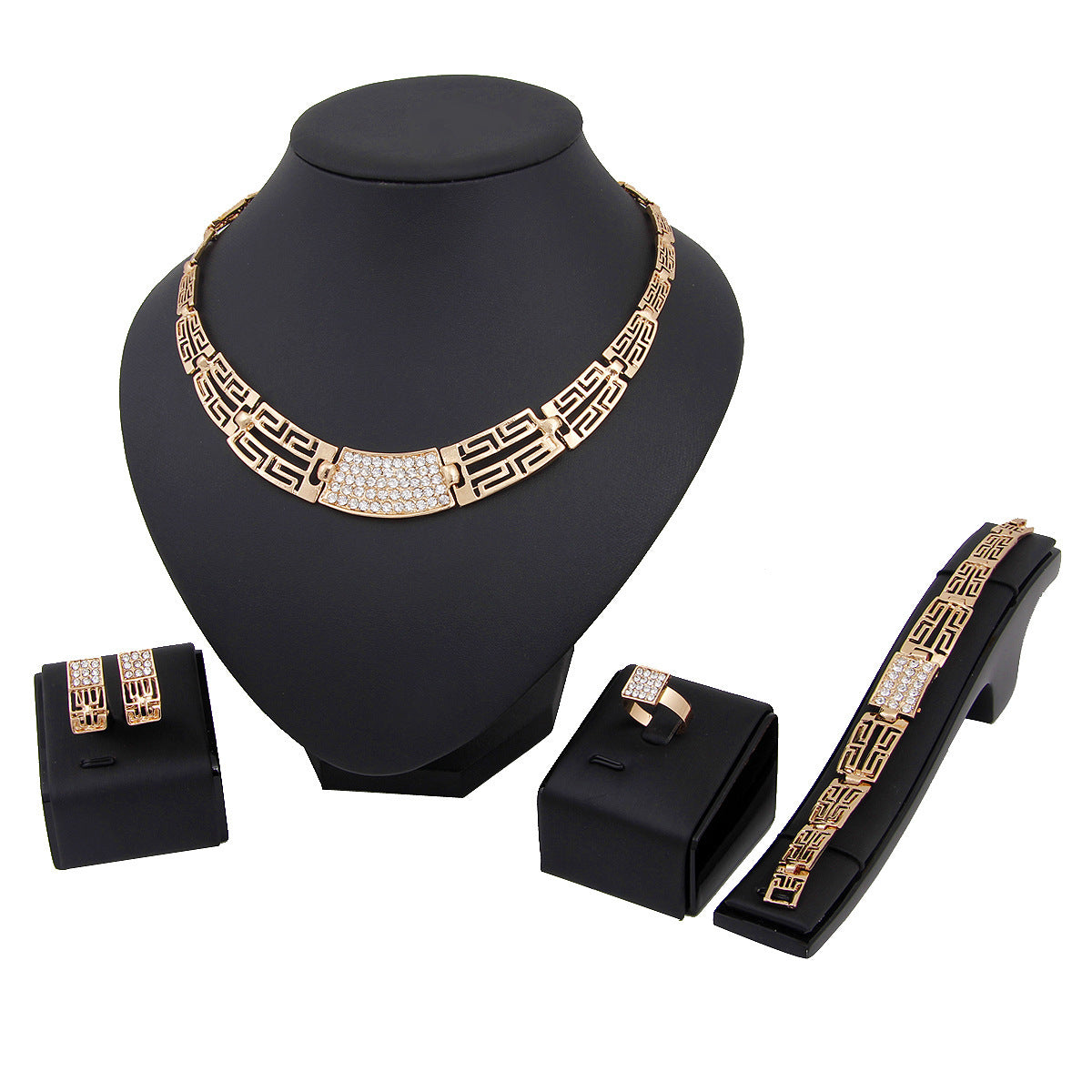 Necklace earrings four piece set