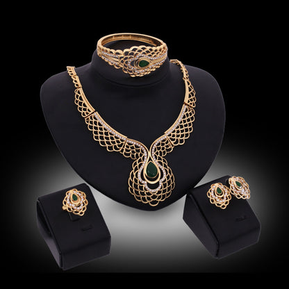 Four-piece Necklace, Earrings And Bracelets