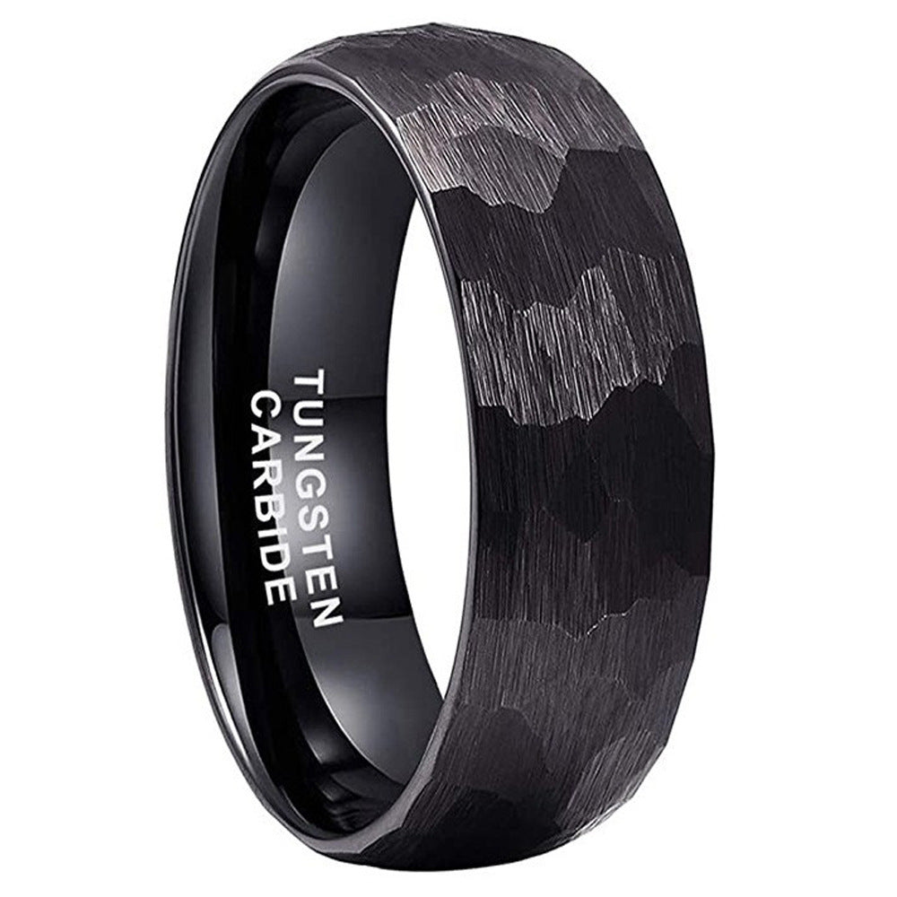 Men's Surface Beating Pattern Tungsten Ring