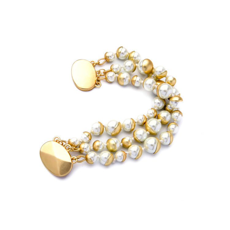 Vintage multi-layer pearl generous ladies bracelet