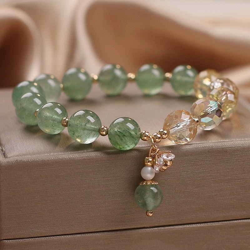 Original Design Green Strawberry Quartz Bracelet