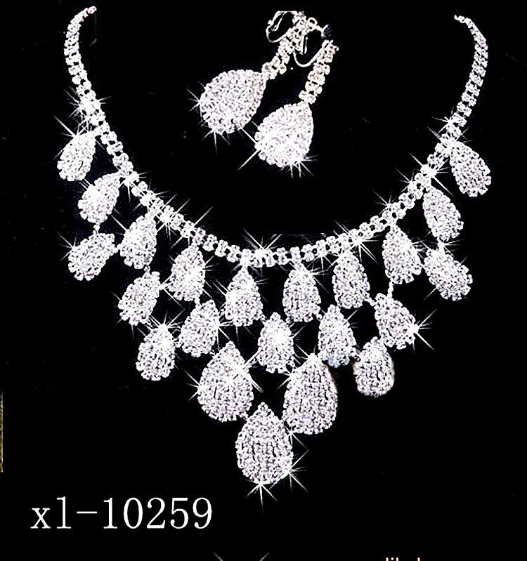 Gorgeous Diamond Necklace Set Wedding Bride Evening Costume Jewelry Set To Map Samples