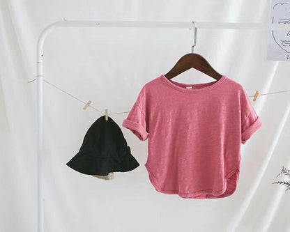 T-shirt slub cotton casual top