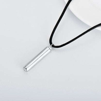 Cylinder Cremation Necklace Sterling Silver Urn Jewelry Dog Human Hair Memorial Pendant