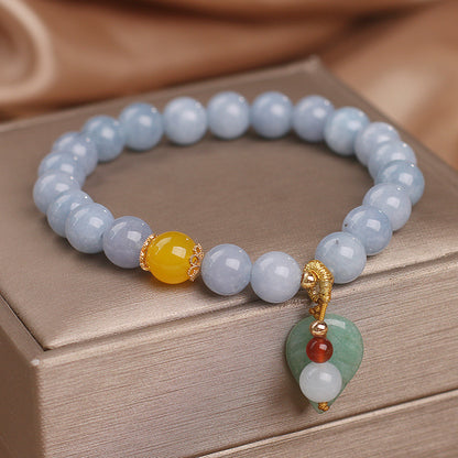 Aquamarine Bracelet Female Ins Special-interest Design Ethnic Style