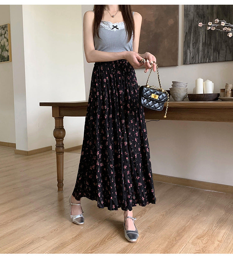 Summer Women's Floral Pleated Skirt