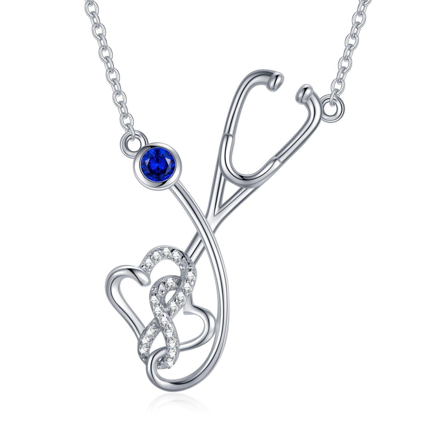 925 Sterling Silver Stethoscope Nurse Necklace