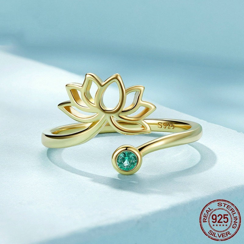 Simple Lotus Ring 925 Silver