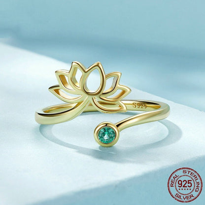 Simple Lotus Ring 925 Silver