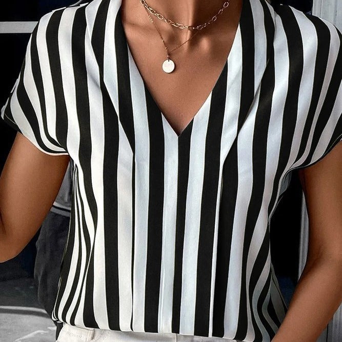 Striped Loose Printed Top For Women