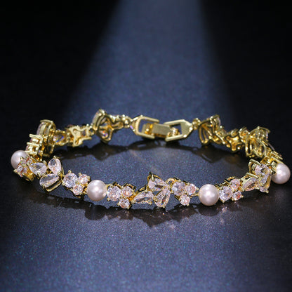 European And American Affordable Luxury Fashion Pearl Zircon Bracelet