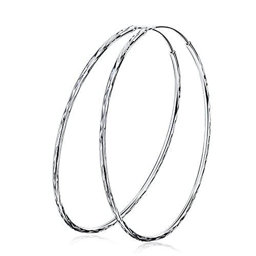 925 Sterling Silver Circle Endless Hoop Earrings as Gifts for Women