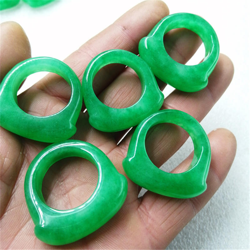 Myanmar Dry Green Jade Saddle Jade Ring
