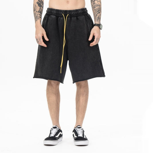 Retro Pure Color Sports Shorts Casual Pants