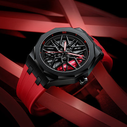 Men's Forged Hollow Waterproof Wheel Watch