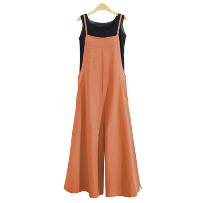 Women's Loose One-piece Wide-leg Pants Casual Jumpsuit